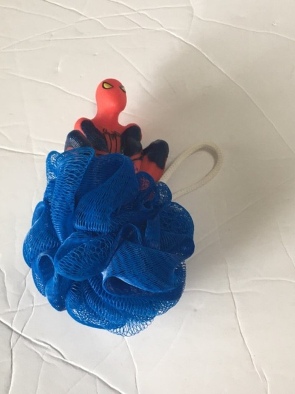 Spiderman Red & Blue Kids Bath Toy with Mesh Scrubber - Picture 2 of 8